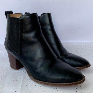 Madewell Regan Black Leather Chelsea Pull On Ankle Boot - Size 9.5 cloud J8307